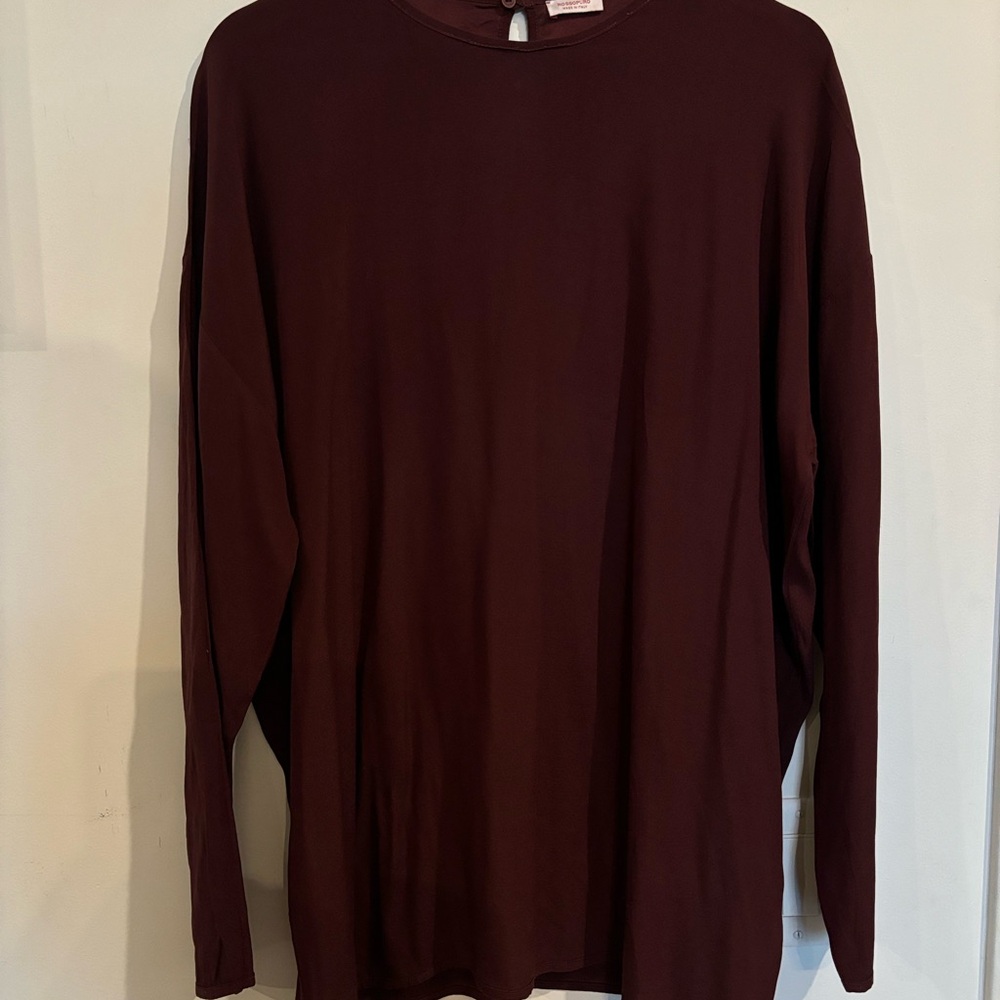 ROSSOPURO silk blouse burgundy XL